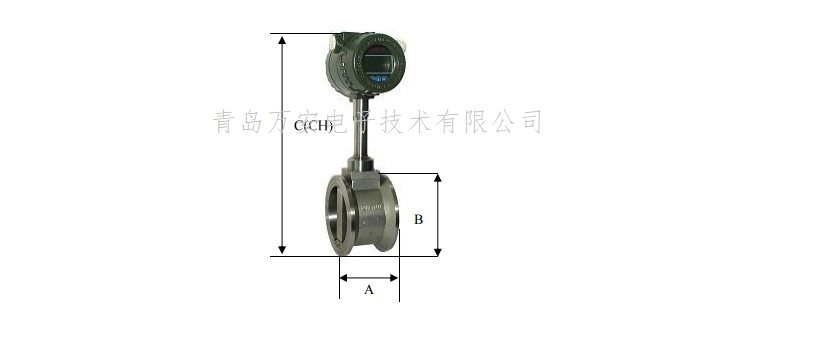 法兰卡装涡街流量计安装尺寸(图1)